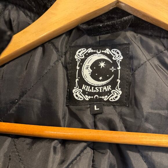 Killstar Stormy Daze Velvet Faux Fur Hood Goth Parka Jacket, Women's size large - Picture 2 of 11